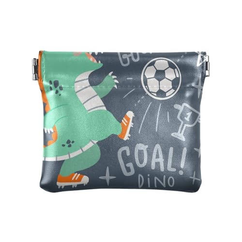 Kleine Münzbörse aus PU-Leder, niedlicher kleiner Dinosaurier-Spiel, Münzbeutel mit Schnappverschluss, Mini-Geldbörse, Münztasche für Münzen, Karten und wichtige Dinge, multi, Modern von HMZXZ