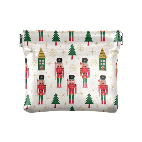 Kleine Münzbörse aus PU-Leder mit Nussknacker-Design, mit Schnappverschluss, Mini-Geldbörse, Kleingeldtasche für Münzen, Karten und wichtige Dinge, multi, Modern von HMZXZ