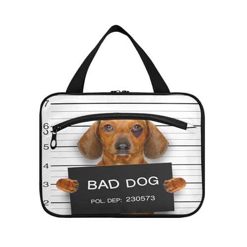 Kulturbeutel zum Aufhängen, für Damen, Herren, Jungen, Mädchen, Bad Dogs, wasserdichte Kosmetiktasche, Make-up-Tasche, Kulturbeutel, Organizer für Reiseutensilien, Flasche, multi, L von HMZXZ