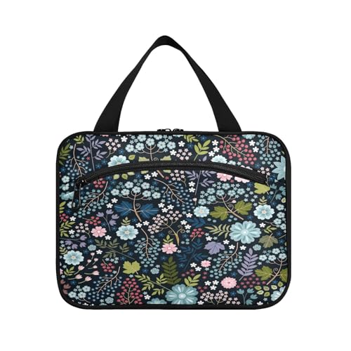 Kulturbeutel zum Aufhängen, für Damen, Herren, Jungen, Mädchen, Blumen, Blumen, Beeren, Blätter, wasserdichte Kosmetiktasche, Make-up-Tasche, Kulturbeutel, Organizer für Reiseutensilien, Flasche, von HMZXZ