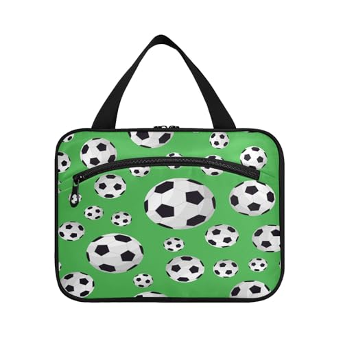 Kulturbeutel zum Aufhängen, für Damen, Herren, Jungen, Mädchen, Fußball, Fußball, wasserdicht, Kosmetiktasche, Make-up-Tasche, Kulturbeutel, Organizer für Reiseutensilien, Flasche, multi, M von HMZXZ