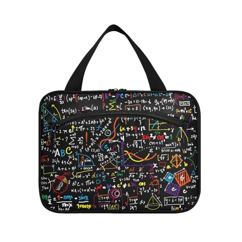 Kulturbeutel zum Aufhängen, für Damen, Herren, Jungen, Mädchen, Mathematik, Bildung, geometrisch, wasserdicht, Kosmetiktasche, Make-up-Tasche, Organizer für Reiseutensilien, Flasche, multi, L von HMZXZ