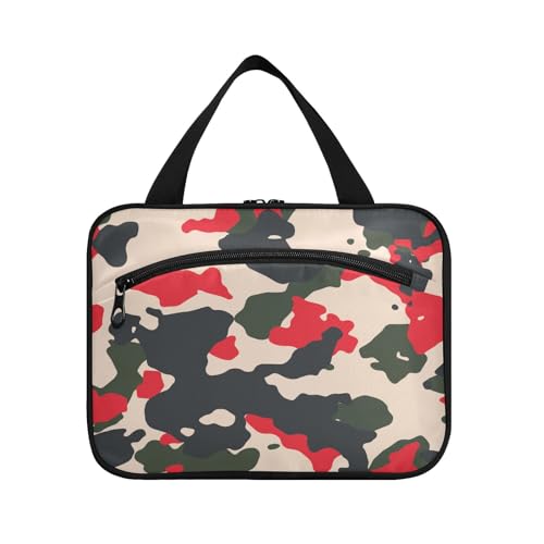 Kulturbeutel zum Aufhängen, für Damen, Herren, Jungen, Mädchen, Rot, Grün, Schwarz, Camouflage, wasserdicht, Kosmetiktasche, Make-up-Tasche, Kulturbeutel, Organizer für Reiseutensilien, Flasche, von HMZXZ