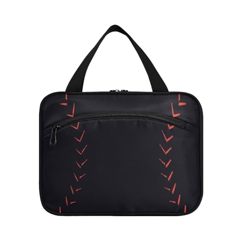 Kulturbeutel zum Aufhängen, für Damen, Herren, Jungen, Mädchen, Sport, Baseball, schwarzer Ball, wasserdicht, Kosmetiktasche, Make-up-Tasche, Kulturbeutel, Organizer für Reiseutensilien, Flasche, von HMZXZ