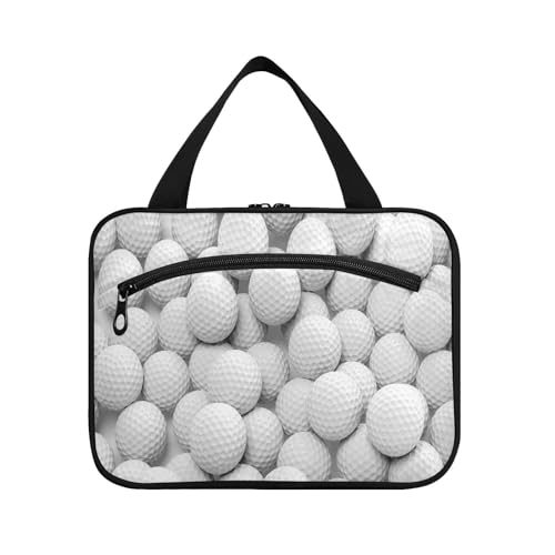 Kulturbeutel zum Aufhängen, für Damen, Herren, Jungen, Mädchen, Sport, Golfball-Muster, wasserdicht, Kosmetiktasche, Make-up-Tasche, Kulturbeutel, Organizer für Reiseutensilien, Flasche, multi, L von HMZXZ