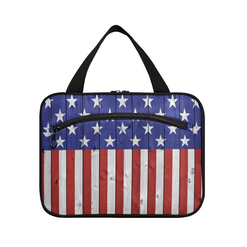 Kulturbeutel zum Aufhängen, für Damen, Herren, Jungen, Mädchen, USA-Flagge, wasserdicht, Kosmetiktasche, Make-up-Tasche, Kulturbeutel, Organizer für Reiseutensilien, Flasche, multi, M von HMZXZ