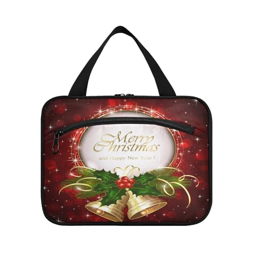 Kulturbeutel zum Aufhängen, für Damen, Herren, Jungen, Mädchen, Weihnachtsbaumglocke, wasserdicht, Kosmetiktasche, Make-up-Tasche, Kulturbeutel, Organizer für Reiseutensilien, Flasche, multi, M von HMZXZ