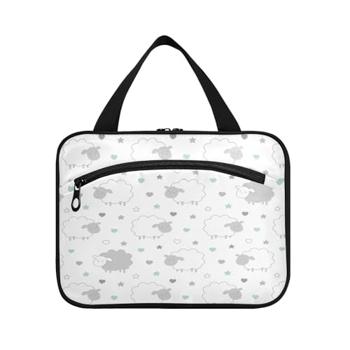 Kulturbeutel zum Aufhängen, für Damen, Herren, Jungen, Mädchen, niedlicher Tier-Schaf-Druck, wasserdicht, Kosmetiktasche, Make-up-Tasche, Kulturbeutel, Organizer für Reiseutensilien, Flasche, multi, M von HMZXZ