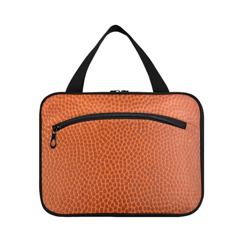 Kulturbeutel zum Aufhängen, für Damen, Herren, Jungen, Mädchen, orange, strukturiert, Basketball, wasserdicht, Kosmetiktasche, Make-up-Tasche, Kulturbeutel, Organizer für Reiseutensilien, Flasche, von HMZXZ