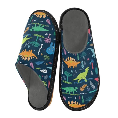 Lustige tropische Dinosaurier-Hausschuhe für Herren und Damen, Tier-Dino-Hausschuhe, Hausschuhe, Socken, Hausschuhe, Schlafzimmer, Reisen, Schuhverwendung, multi, 43/44 EU von HMZXZ