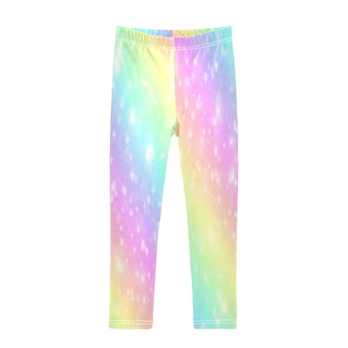 Mädchen Leggings Galaxis Regenbogen Glitter Star Voll Lang Hosen elastisch Casual Hosen Girl Leggings Bunt für Kinder 4-10T von HMZXZ