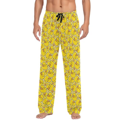 Pyjamahose für Herren, Gummiente, Loungehose, super weich, gelbe Ente, Tiere, Herren-Pyjamahose mit Taschen, Kordelzug, multi, XL Pyjamahose für Herren, Gummiente, Loungehose, super weich, gelbe Ente, Tiere, Herren-Pyjamahose mit Taschen, Kordelzug, multi, XL von HMZXZ