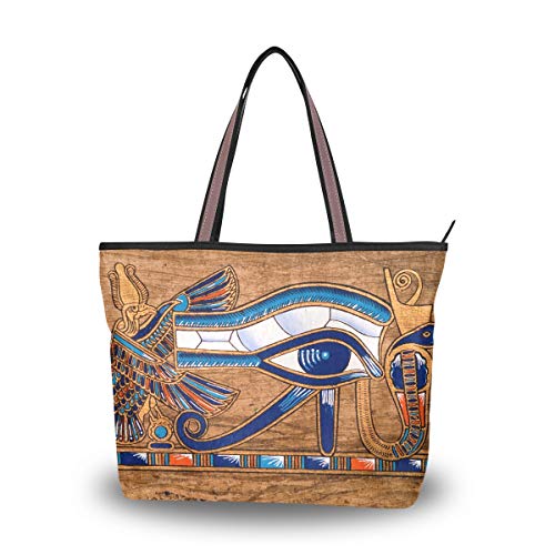 RXYY Ägypten ethnischen Papyrus The Eye Handtaschen und Geldbörse für Frauen Tote Bag Große Kapazität Top Griff Shopper Schultertasche, Mehrfarbig - mehrfarbig - Größe: Large von HMZXZ