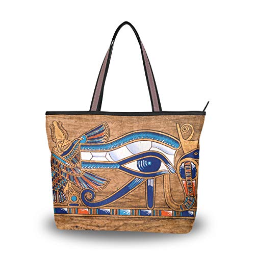 RXYY Ägypten ethnischen Papyrus The Eye Handtaschen und Geldbörse für Frauen Tote Bag Große Kapazität Top Griff Shopper Schultertasche, Mehrfarbig - mehrfarbig - Größe: Medium von HMZXZ
