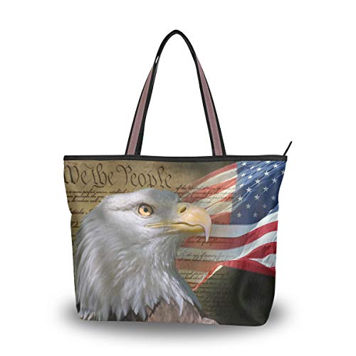RXYY Amerikanisch USA Flagge Holzen Handtaschen und Geldbörse für Frau Tote Tasche groß Kapazität obenGriff Käufer Schulter Tasche von HMZXZ