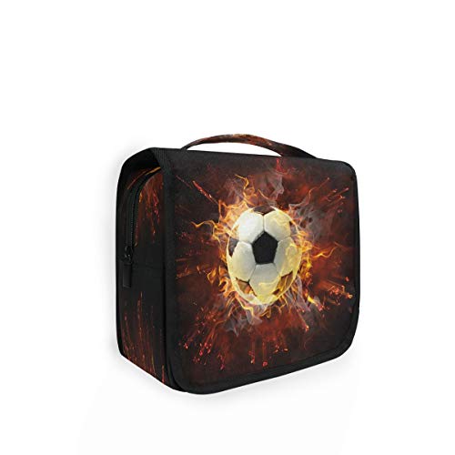 RXYY Hängend Kulturtasche Fire Fußball Sport Kunst ausklappbar Bad Turnhalle Kulturbeutel Veranstalter tragbar kosmetisch Waschtasche für Frauen Mädchen von HMZXZ