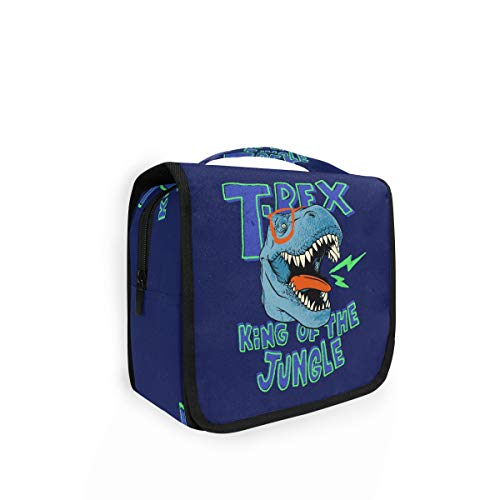RXYY Hängend Kulturtasche Komisch Dinosaurier Navy Blau ausklappbar Bad Turnhalle Kulturbeutel Veranstalter tragbar kosmetisch Waschtasche für Frauen Mädchen von HMZXZ