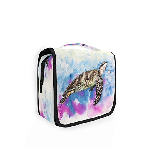 RXYY Hängend Kulturtasche Meer Ozean Schildkröte Kunst ausklappbar Bad Turnhalle Kulturbeutel Veranstalter tragbar kosmetisch Waschtasche für Frauen Mädchen von HMZXZ