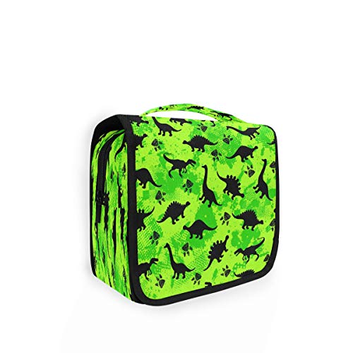 RXYY Hängend Kulturtasche Niedlich Dinosauriers Pfote Grün ausklappbar Bad Turnhalle Kulturbeutel Veranstalter tragbar kosmetisch Waschtasche für Frauen Mädchen von HMZXZ