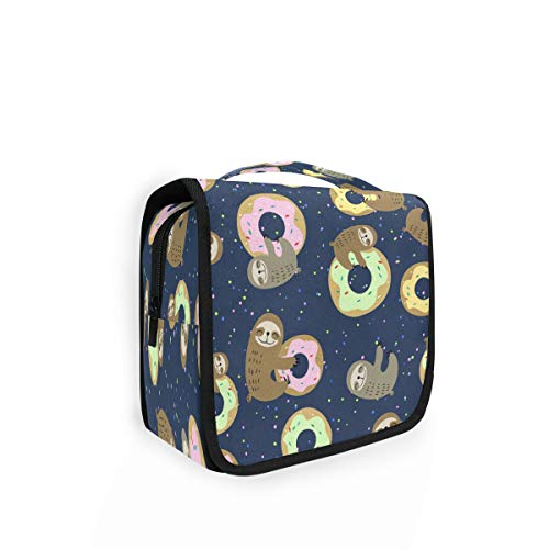 RXYY Hängend Kulturtasche Niedlich Faultier Krapfen Muster ausklappbar Bad Turnhalle Kulturbeutel Veranstalter tragbar kosmetisch Waschtasche für Frauen Mädchen von HMZXZ