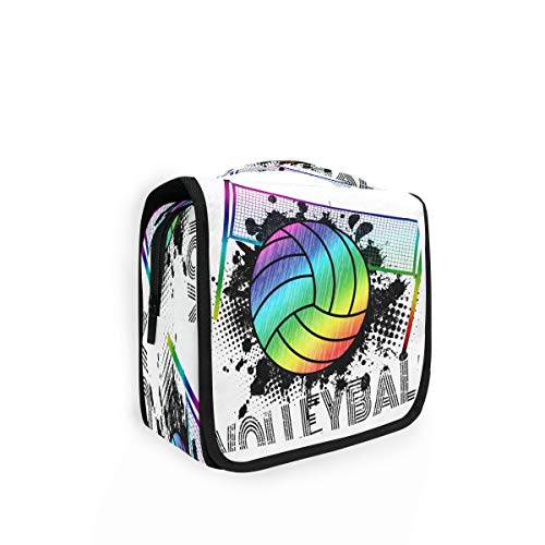 RXYY Hängend Kulturtasche Sport Ball Volleyball Kunst ausklappbar Bad Turnhalle Kulturbeutel Veranstalter tragbar kosmetisch Waschtasche für Frauen Mädchen von HMZXZ