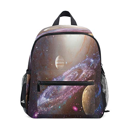 RXYY Kinder Rucksäcke Galaxis Planet Platz Tagesrucksäcke Reise Kleinkind Vorschule Schule Tasche Beiläufig Rucksack mit Truhe Gurt zum Mädchen Jungs von HMZXZ