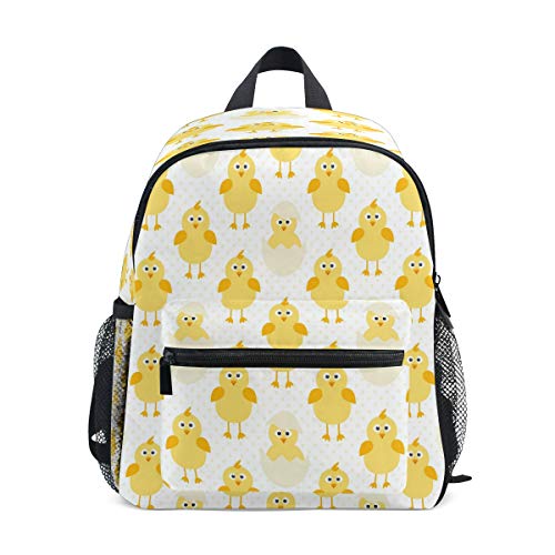 RXYY Kinder Rucksäcke Niedlich Kükens Gelb Muster Tagesrucksäcke Reise Kleinkind Vorschule Schule Tasche Beiläufig Rucksack mit Truhe Gurt zum Mädchen Jungs von HMZXZ