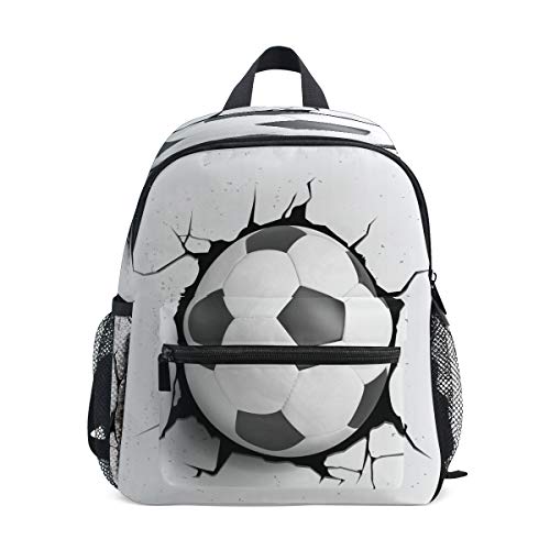 RXYY Kinder Rucksäcke Sport Fußball Ball Textur Tagesrucksäcke Reise Kleinkind Vorschule Schule Tasche Beiläufig Rucksack mit Truhe Gurt zum Mädchen Jungs von HMZXZ