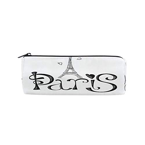 RXYY Pars Eiffelturm HeKunst Grey Bleistift Fall, Bleistift Halter Reißverschluss Leinwand Stift Box Pouch Beutel Box Kosmetik Papier Tasche für Schüler Schule Büro von HMZXZ