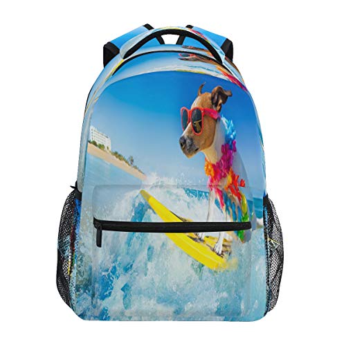 RXYY Sommer- Ozean Hund Sonnenbrille Schulrucksack für Jungs Mädchen Groß Kapazität Büchertasche Reise Tasche Schulter Hochschule Tagesrucksäcke Tasche Wandern Camping von HMZXZ