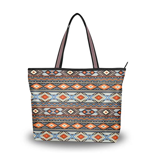 RXYY Tribal Ethnic Boho Geometrische Handtaschen und Geldbörse für Frauen Tote Bag Große Kapazität Top Griff Shopper Schultertasche, Mehrfarbig - mehrfarbig - Größe: Medium von HMZXZ