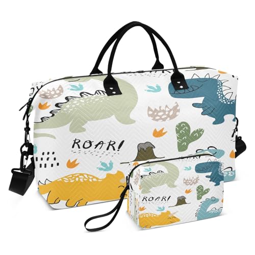 Reisetasche, Sporttasche, niedlicher Dinosaurier, für Damen und Herren, Wochenend-Tragetasche, multi von HMZXZ