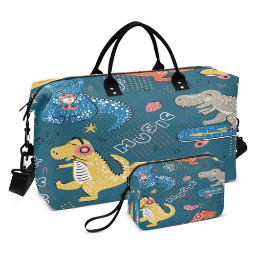 Reisetasche, Sporttasche, niedlicher Dinosaurier, für Damen und Herren, Wochenend-Tragetaschen, multi von HMZXZ