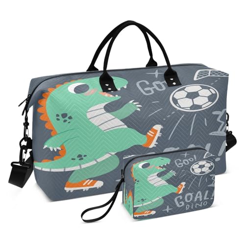 Reisetasche, Sporttasche, niedlicher kleiner Dinosaurier-Spiel, für Damen und Herren, Wochenend-Tragetasche, multi von HMZXZ