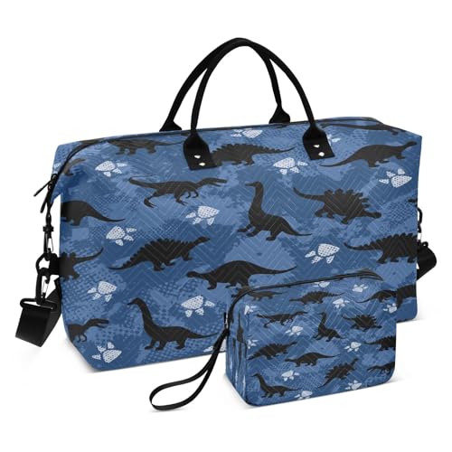 Reisetasche mit bunten Dinosauriern für Damen und Herren, Wochenend-Tragetasche, multi von HMZXZ