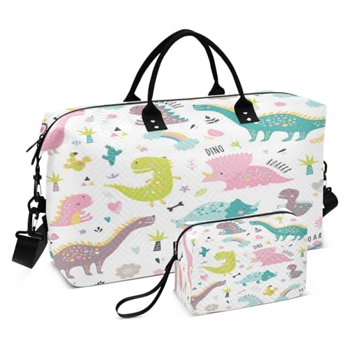 Reisetasche mit niedlichen Dinosauriern für Damen und Herren, Wochenend-Tragetasche, multi von HMZXZ