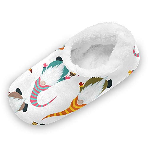 Rxyy Scandinavian Weihnachten GNOME Hausschuhe für Frauen Männer Unisex, Damen Winter Wärme Hause Hausschuhe Pantoffeln Socken Fuzzy Füße Hausschuhe Schlafzimmer von HMZXZ