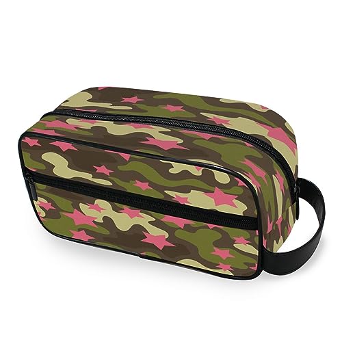 Tragbare Kulturtasche Abstrakte Camouflage Camo Sterne Reise Waschtasche Multifunktions Kosmetiktasche Make-up-Tasche Aufbewahrungstasche für Frauen Männer Jungen Mädchen, multi von HMZXZ