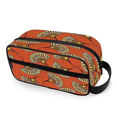 Tragbare Kulturtasche Abstrakte afrikanische Reise Waschtasche Multifunktions Kosmetiktasche Make-up-Tasche Aufbewahrungstasche für Frauen Männer Jungen Mädchen, multi von HMZXZ