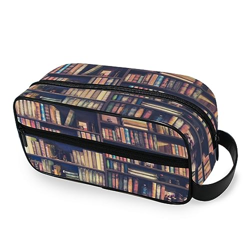 Tragbare Kulturtasche Bildung Bücher Bücherregal Reise Waschtasche Multifunktions Kosmetiktasche Make-up Beutel Aufbewahrungstasche für Frauen Männer Jungen Mädchen, multi von HMZXZ