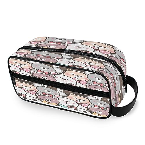 Tragbare Kulturtasche Cartoon Bär Panda Koala Reise Waschtasche Multifunktions Kosmetiktasche Make-up-Tasche Aufbewahrungstasche für Frauen Männer Jungen Mädchen, multi von HMZXZ