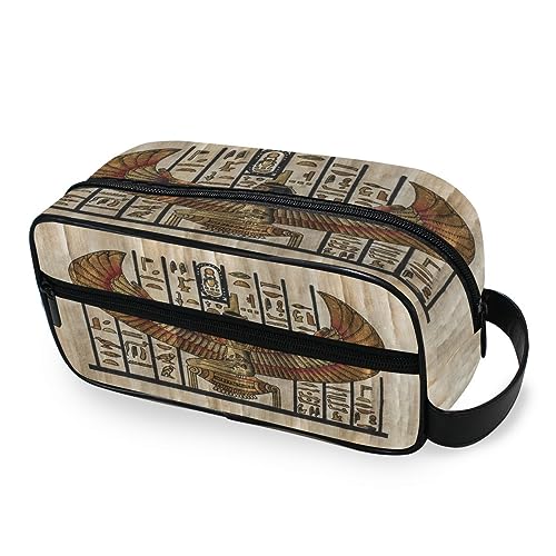 Tragbare Kulturtasche Ethnisch Ägypten Pergament Reise Waschtasche Multifunktions Kosmetiktasche Make-up-Tasche Aufbewahrungstasche für Frauen Männer Jungen Mädchen, multi von HMZXZ