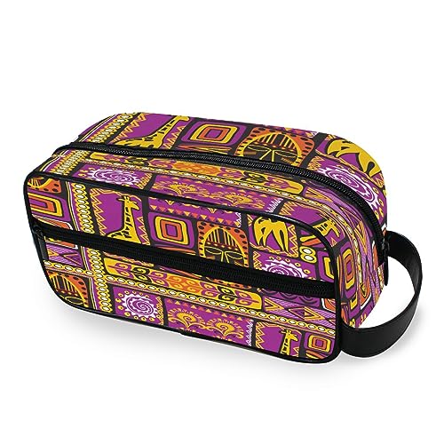 Tragbare Kulturtasche Ethnische afrikanische Giraffe Reise Waschtasche Multifunktions Kosmetiktasche Make-up-Tasche Aufbewahrungstasche für Frauen Männer Jungen Mädchen, multi von HMZXZ