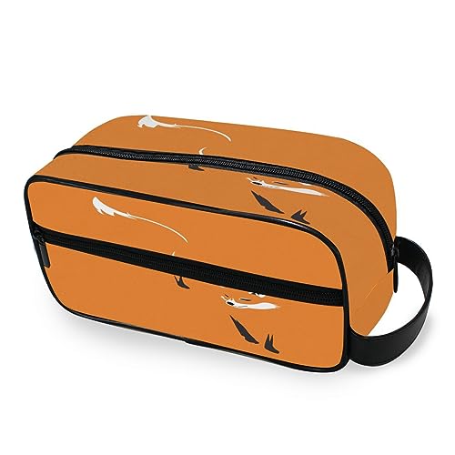 Tragbare Kulturtasche Niedlich Orange Fuchs Reise Waschtasche Multifunktions Kosmetiktasche Make-up Beutel Aufbewahrungstasche für Frauen Männer Jungen Mädchen, multi von HMZXZ