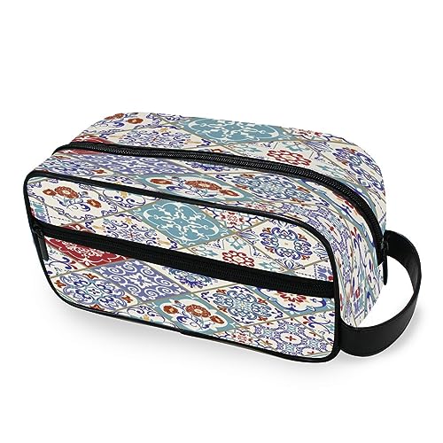 Tragbare Kulturtasche Paisely Mandala Blume Reise Waschtasche Multifunktions Kosmetiktasche Make-up-Tasche Aufbewahrungstasche für Frauen Männer Jungen Mädchen, multi von HMZXZ