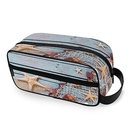 Tragbare Kulturtasche Strand Sand Seestern Reise Waschtasche Multifunktions Kosmetiktasche Make-up Beutel Aufbewahrungstasche für Frauen Männer Jungen Mädchen, multi Tragbare Kulturtasche Strand Sand Seestern Reise Waschtasche Multifunktions Kosmetiktasche Make-up Beutel Aufbewahrungstasche für Frauen Männer Jungen Mädchen, multi von HMZXZ