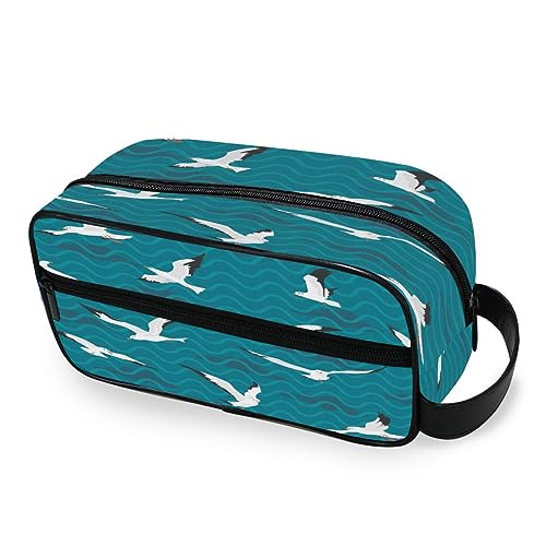 Tragbare Kulturtasche Vogel Möwen Muster Reise Waschtasche Multifunktions Kosmetiktasche Make-up Beutel Aufbewahrungstasche für Frauen Männer Jungen Mädchen, multi von HMZXZ