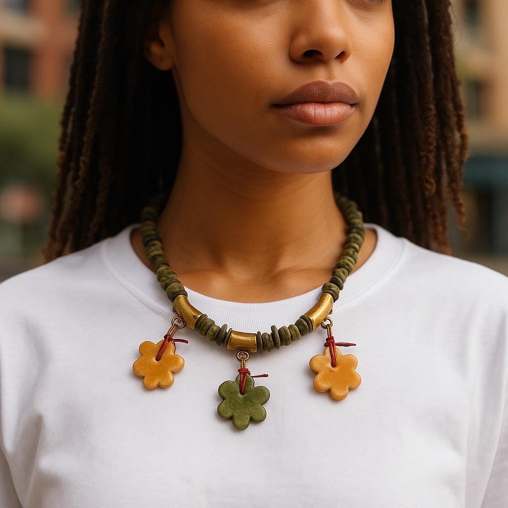 Boho Edelstein Perlenkette Mit Bunten Blumen Anhängern - Handgemachter Verstellbarer Statement Schmuck Boho Edelstein Perlenkette Mit Bunten Blumen Anhängern - Handgemachter Verstellbarer Statement Schmuck von StoryBijou