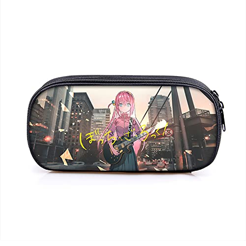 Anime Federtasche Unisex Schreibwaren Box, Guitar Hero Rock Graffiti Schreibwaren Tasche Große Kapazität Student Pencil Cases Storage Bag Portable Pen Pouch (H,One Size) von HNDB