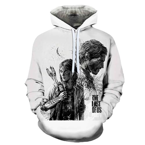 Drama Starring Hoodies Game The Last, Ellie Hoodie Couple Outfit Dating Prom, Männerkostüme Frauen Teenager Cosplay Uniform Mantel Anzug Sweatshirt (White,5XL) von HNDB